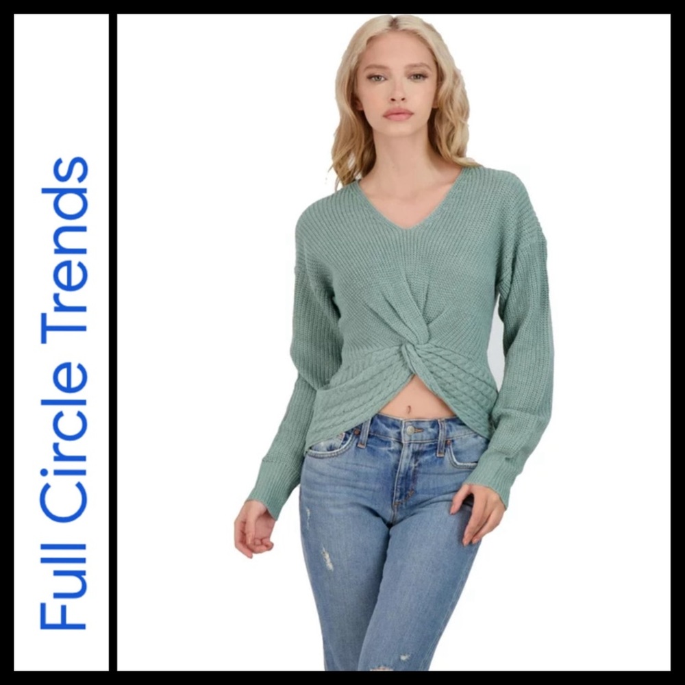 Nwot Full Circle Threads Knot Front Sweater View 2